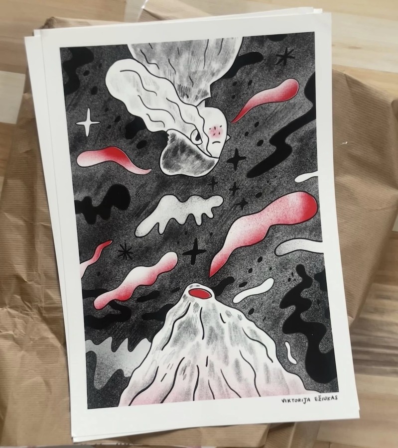 Volcano // riso print