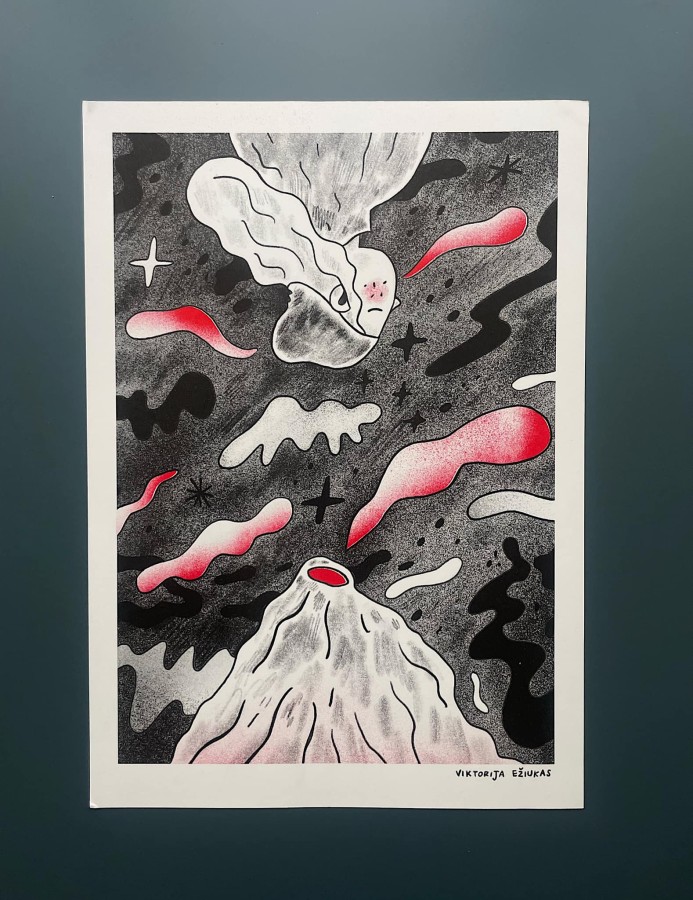 Volcano // riso print